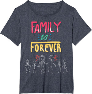 Family Is Forever - Stick Figure Design for Togetherness