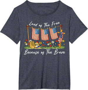 Land of The Free Because of The Brave Memorial Day Veteran