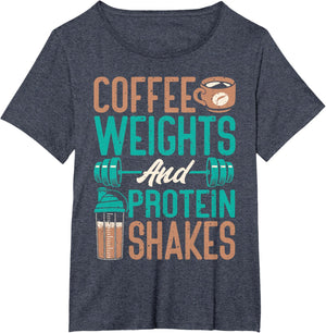 Coffee Weights and Protein Shakes Weightlifting Workout