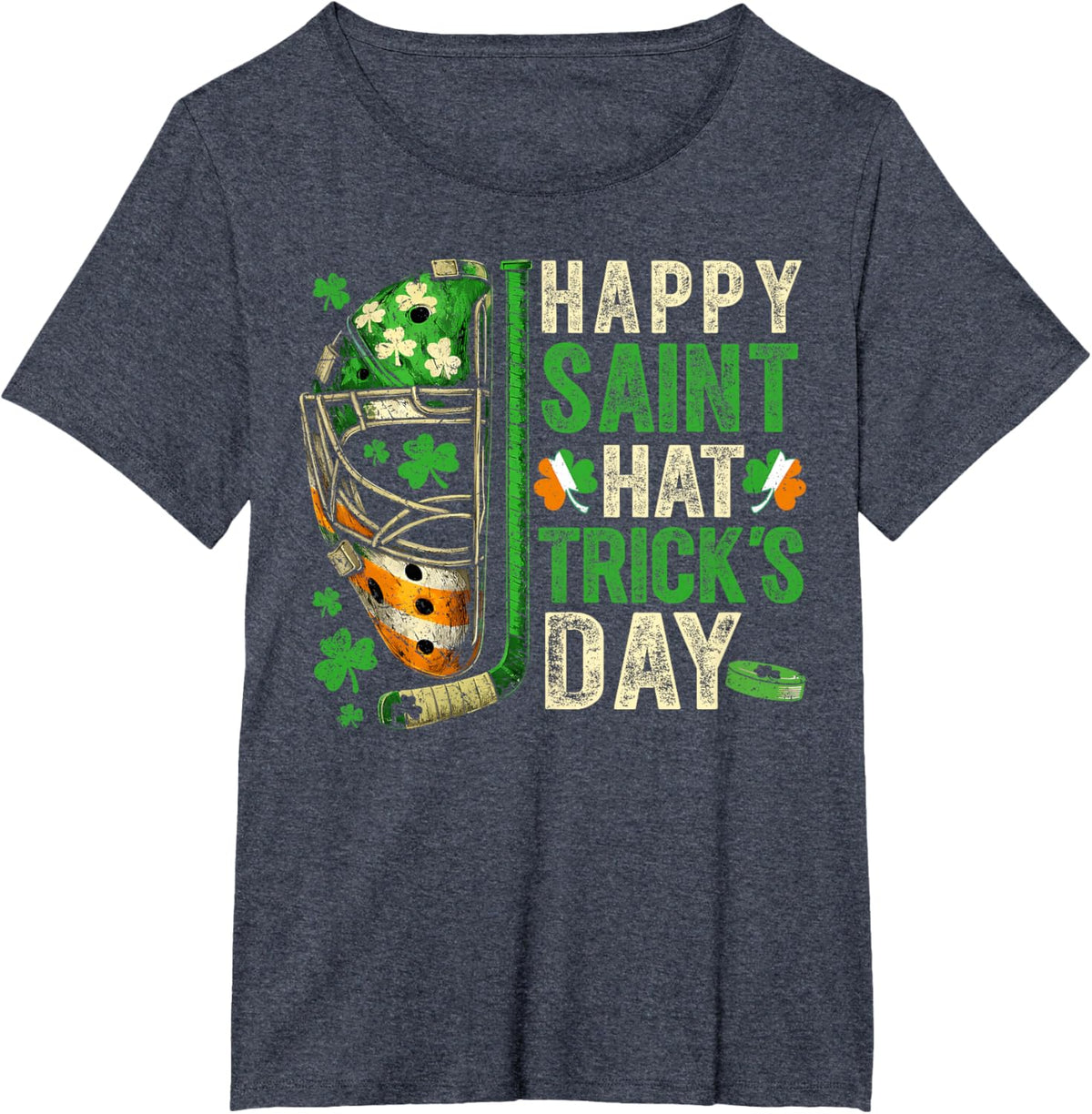 St Patricks Day Happy Saint Hat Trick Ice Hockey Player
