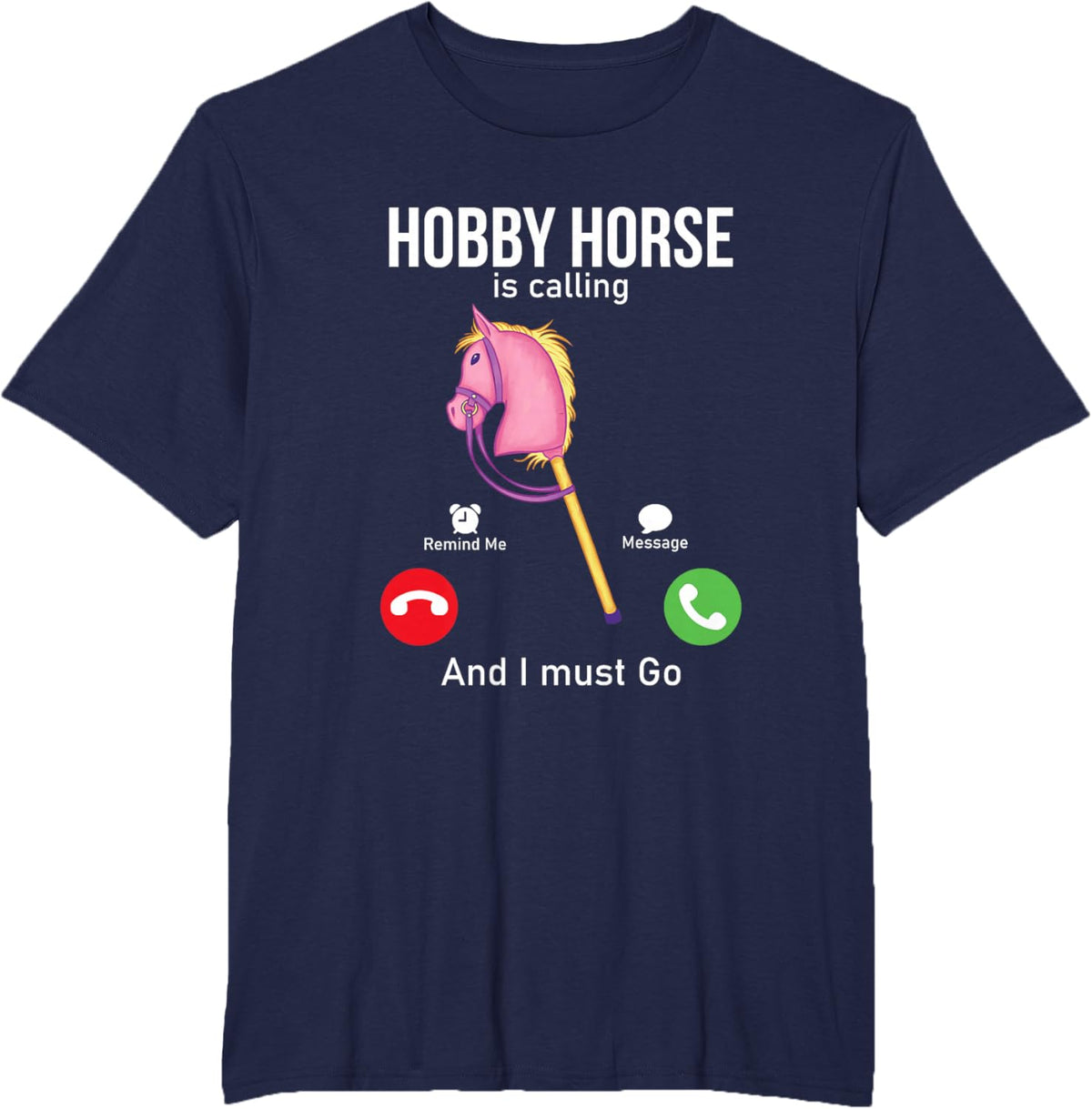 Funny Hobby Horsing Gifts For Hobby Horse Riders Unisex-Adult Black Cotton Blend T-Shirt Small Classic Fit Short Sleeve