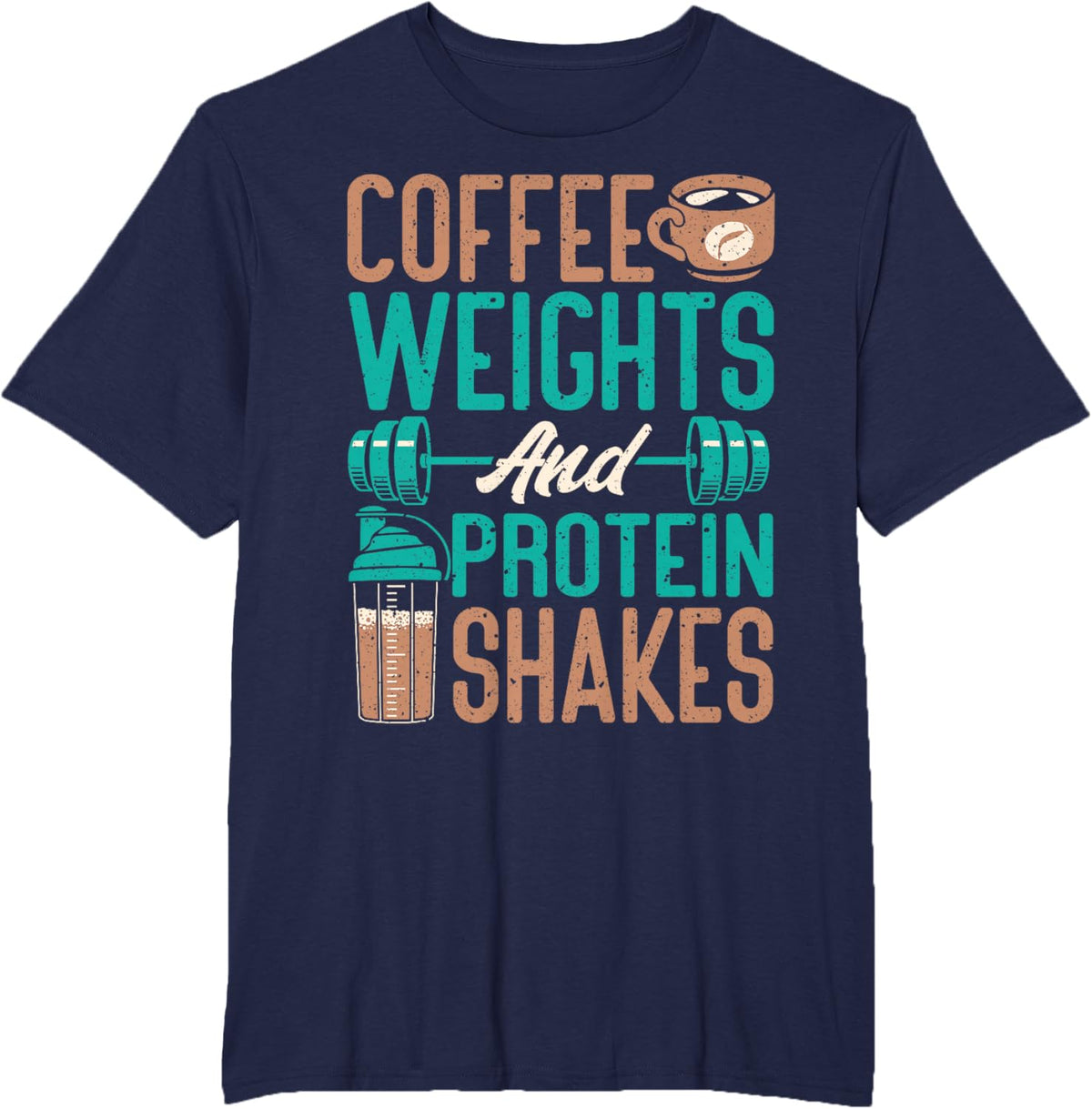 Coffee Weights and Protein Shakes Weightlifting Workout