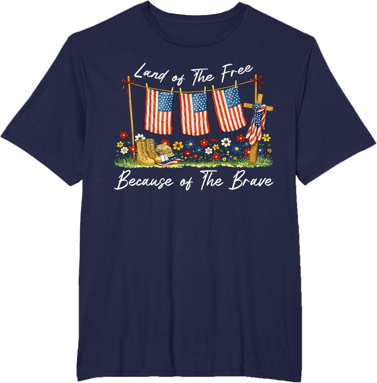 Land of The Free Because of The Brave Memorial Day Veteran