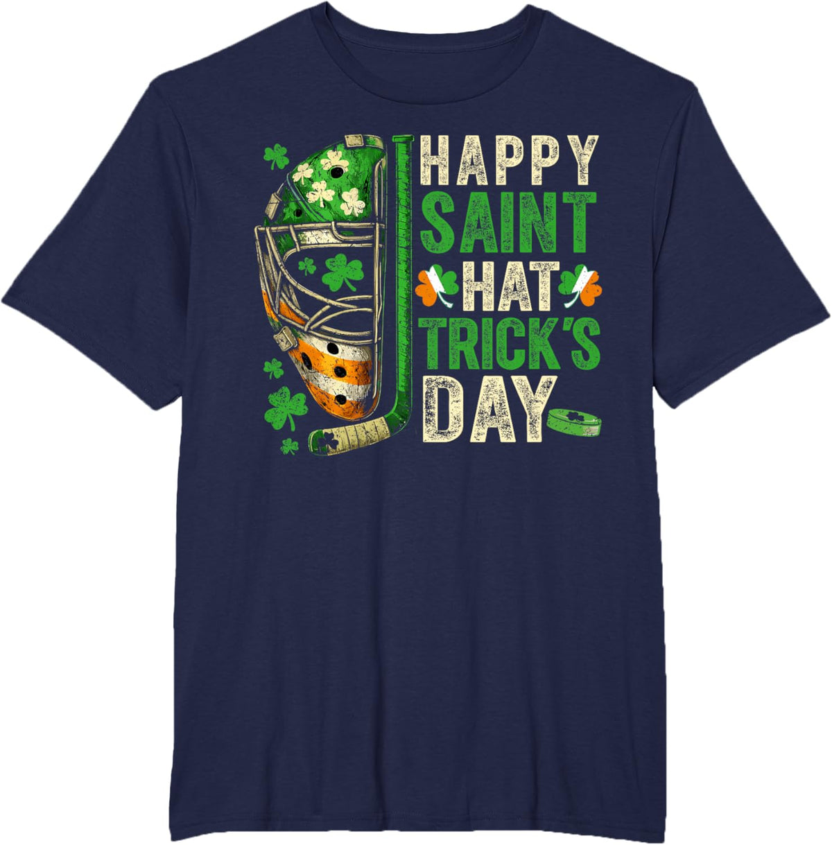 St Patricks Day Happy Saint Hat Trick Ice Hockey Player