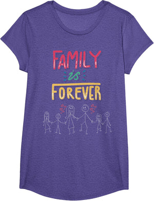 Family Is Forever - Stick Figure Design for Togetherness