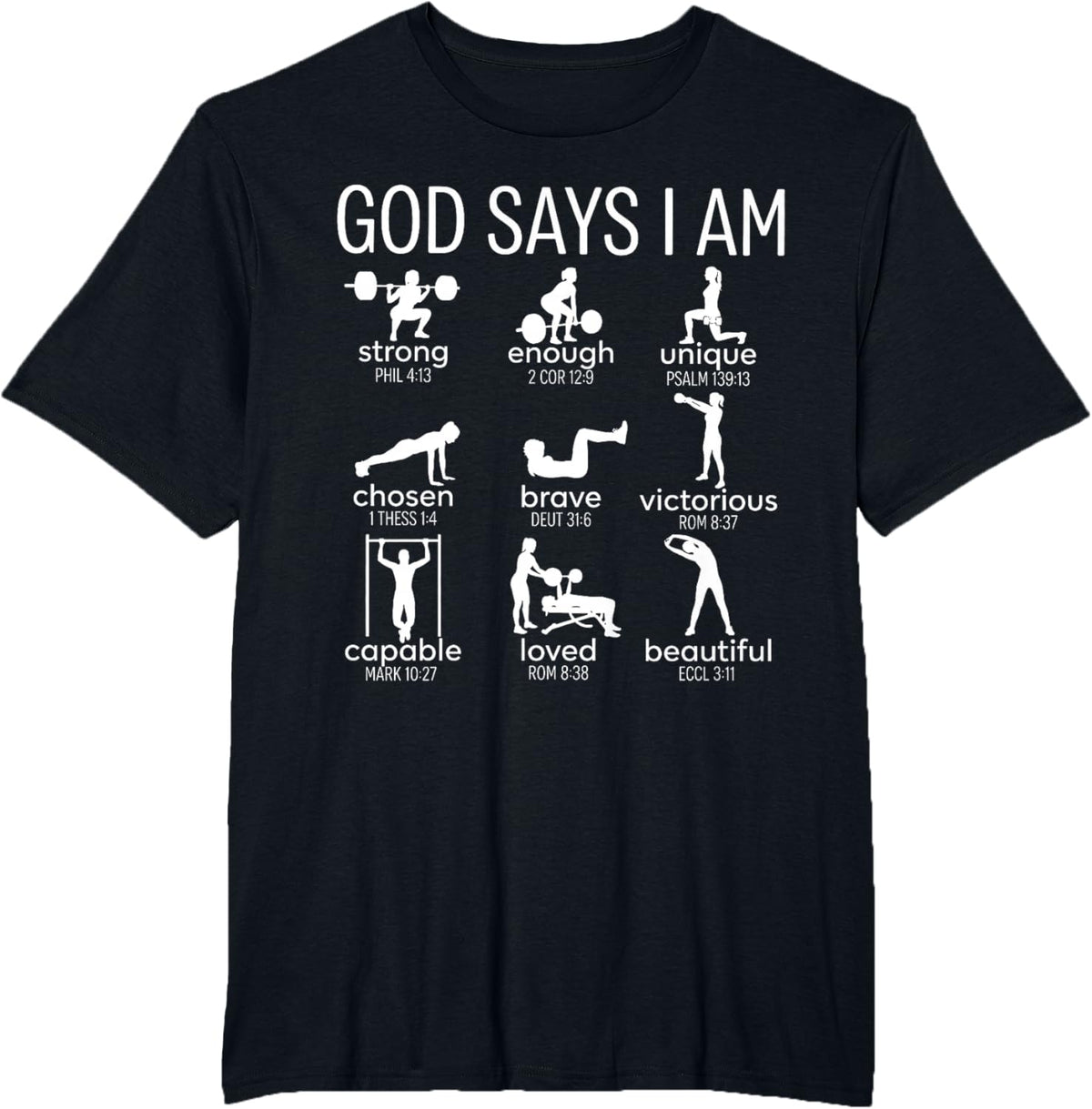 God Says I Am Christian Workout Gym Women Men