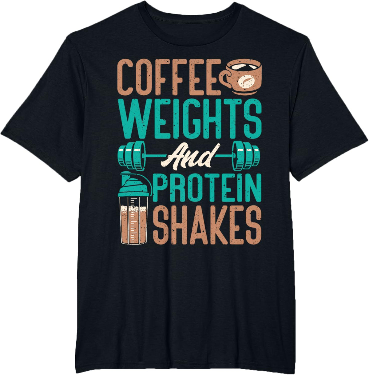 Coffee Weights and Protein Shakes Weightlifting Workout