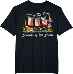 Land of The Free Because of The Brave Memorial Day Veteran
