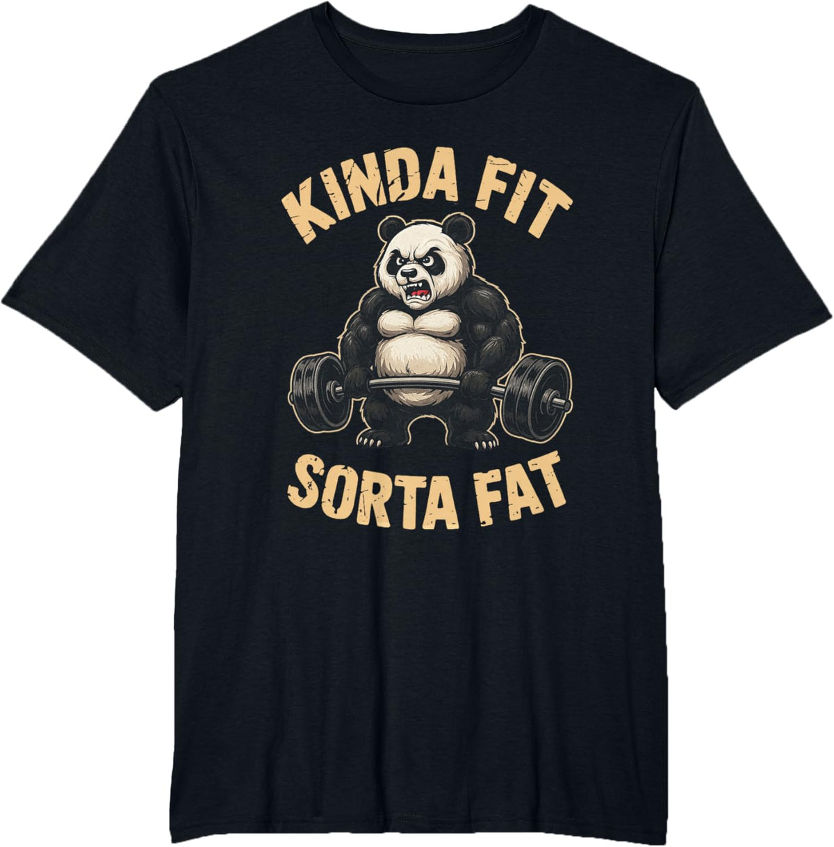 Kinda Fit Sorta Fat Funny Gym Panda Weightlifting Workout