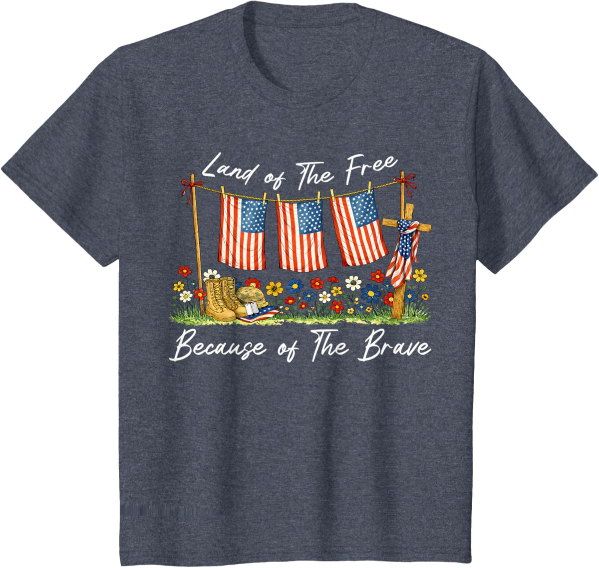 Land of The Free Because of The Brave Memorial Day Veteran