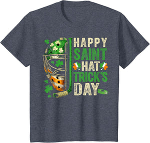 St Patricks Day Happy Saint Hat Trick Ice Hockey Player