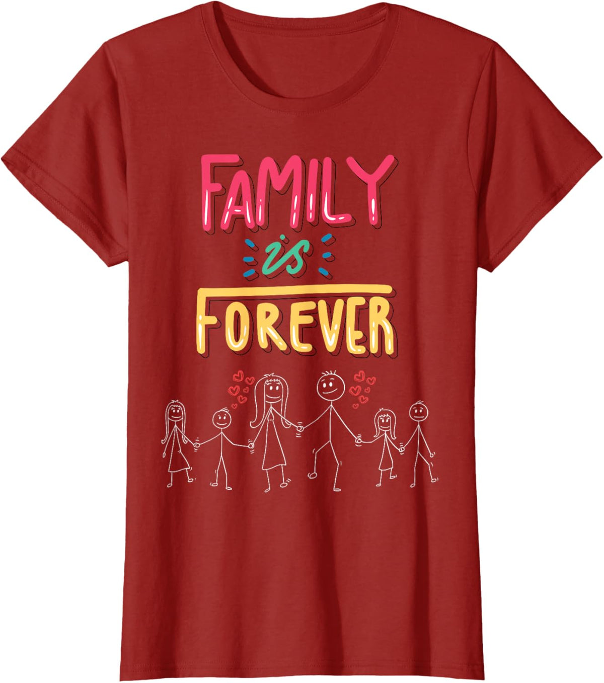 Family Is Forever - Stick Figure Design for Togetherness