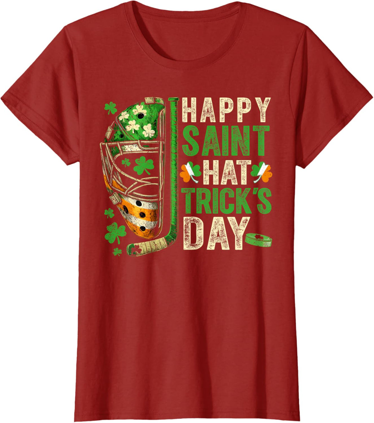 St Patricks Day Happy Saint Hat Trick Ice Hockey Player