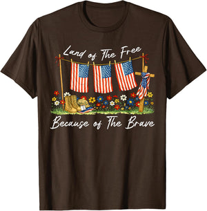 Land of The Free Because of The Brave Memorial Day Veteran