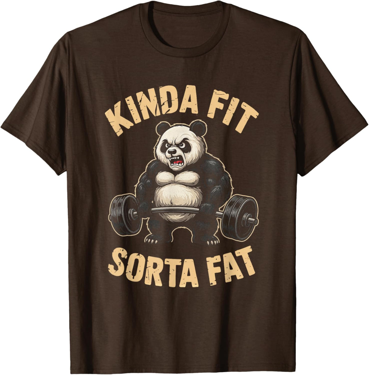 Kinda Fit Sorta Fat Funny Gym Panda Weightlifting Workout