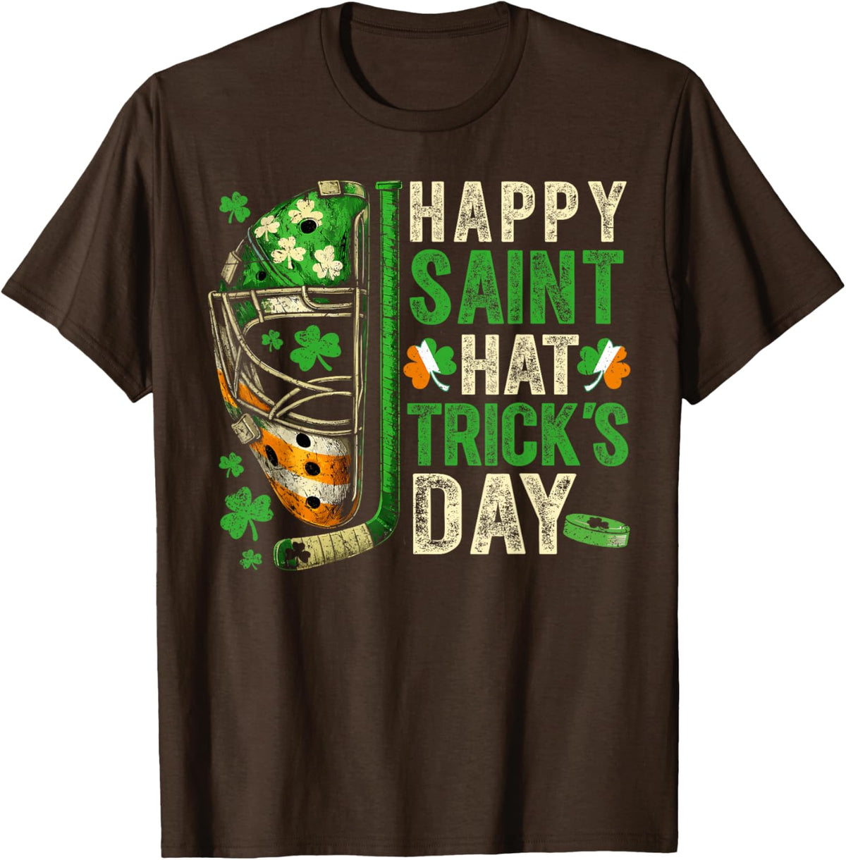St Patricks Day Happy Saint Hat Trick Ice Hockey Player