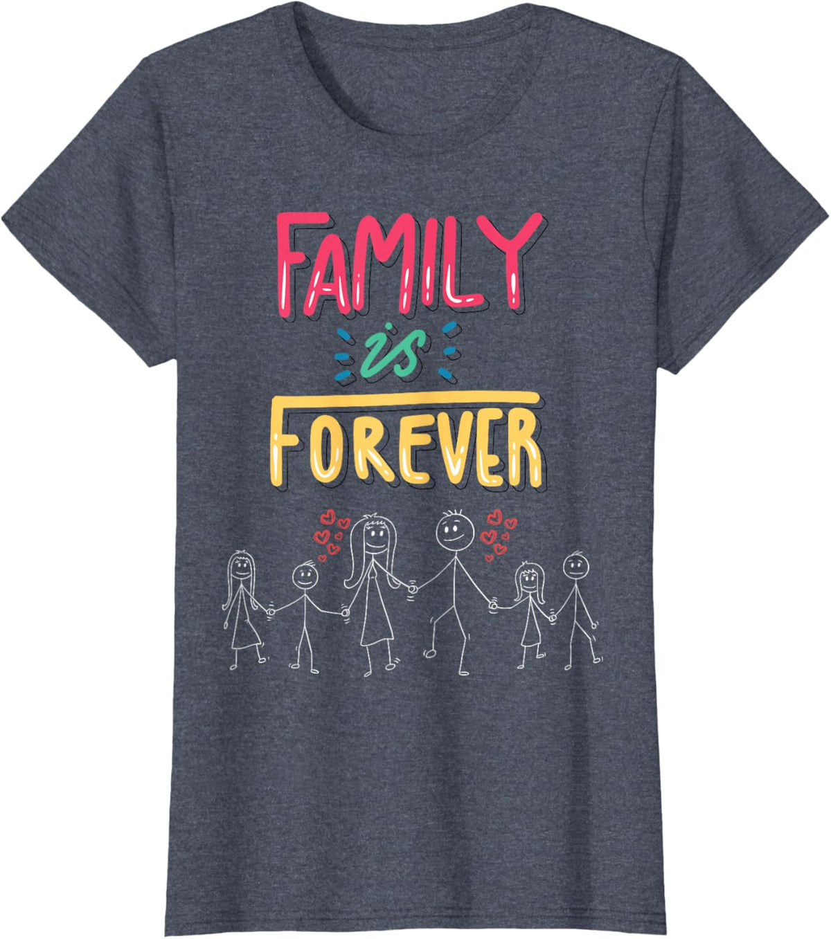 Family Is Forever - Stick Figure Design for Togetherness
