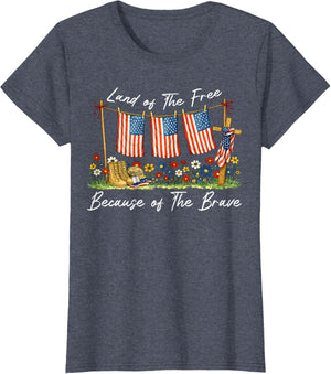 Land of The Free Because of The Brave Memorial Day Veteran