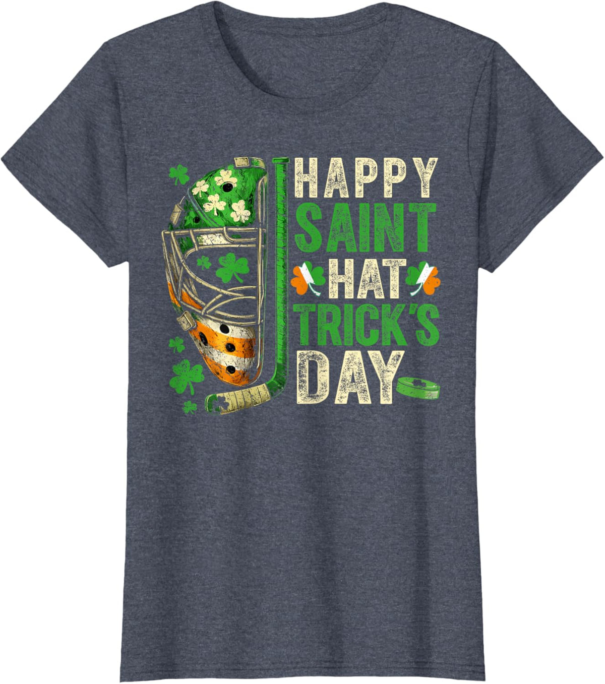 St Patricks Day Happy Saint Hat Trick Ice Hockey Player
