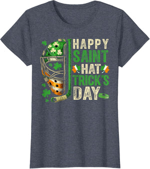St Patricks Day Happy Saint Hat Trick Ice Hockey Player