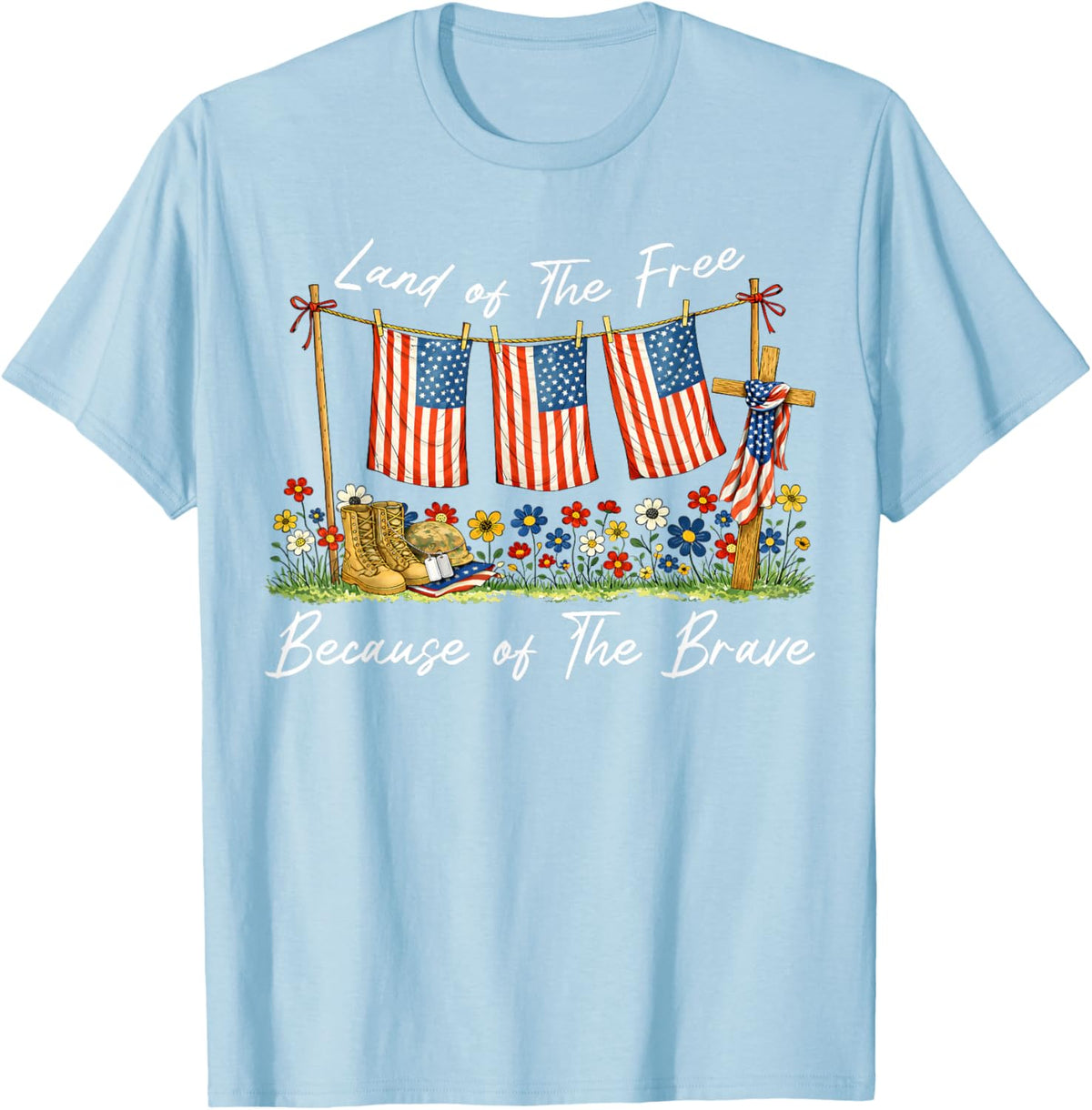 Land of The Free Because of The Brave Memorial Day Veteran