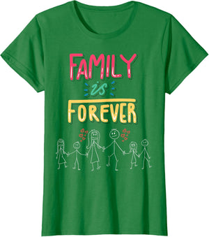 Family Is Forever - Stick Figure Design for Togetherness