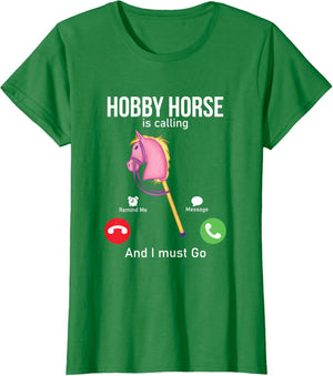 Funny Hobby Horsing Gifts For Hobby Horse Riders Unisex-Adult Black Cotton Blend T-Shirt Small Classic Fit Short Sleeve
