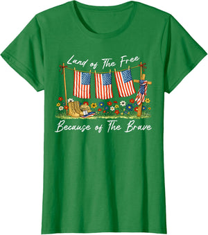 Land of The Free Because of The Brave Memorial Day Veteran