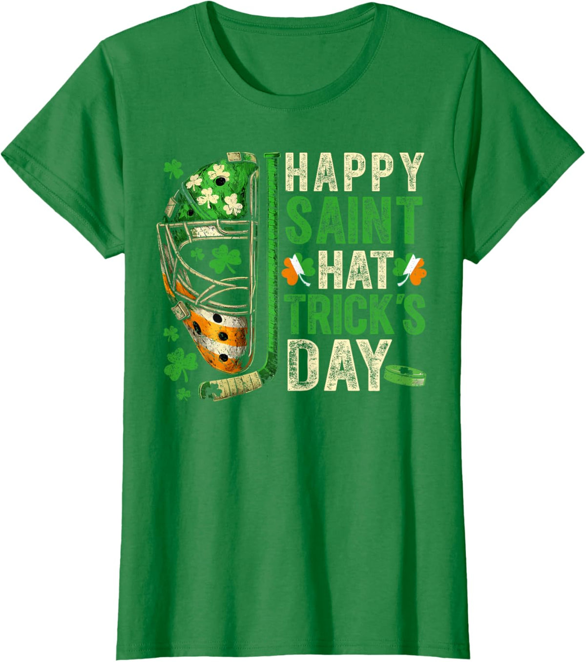 St Patricks Day Happy Saint Hat Trick Ice Hockey Player