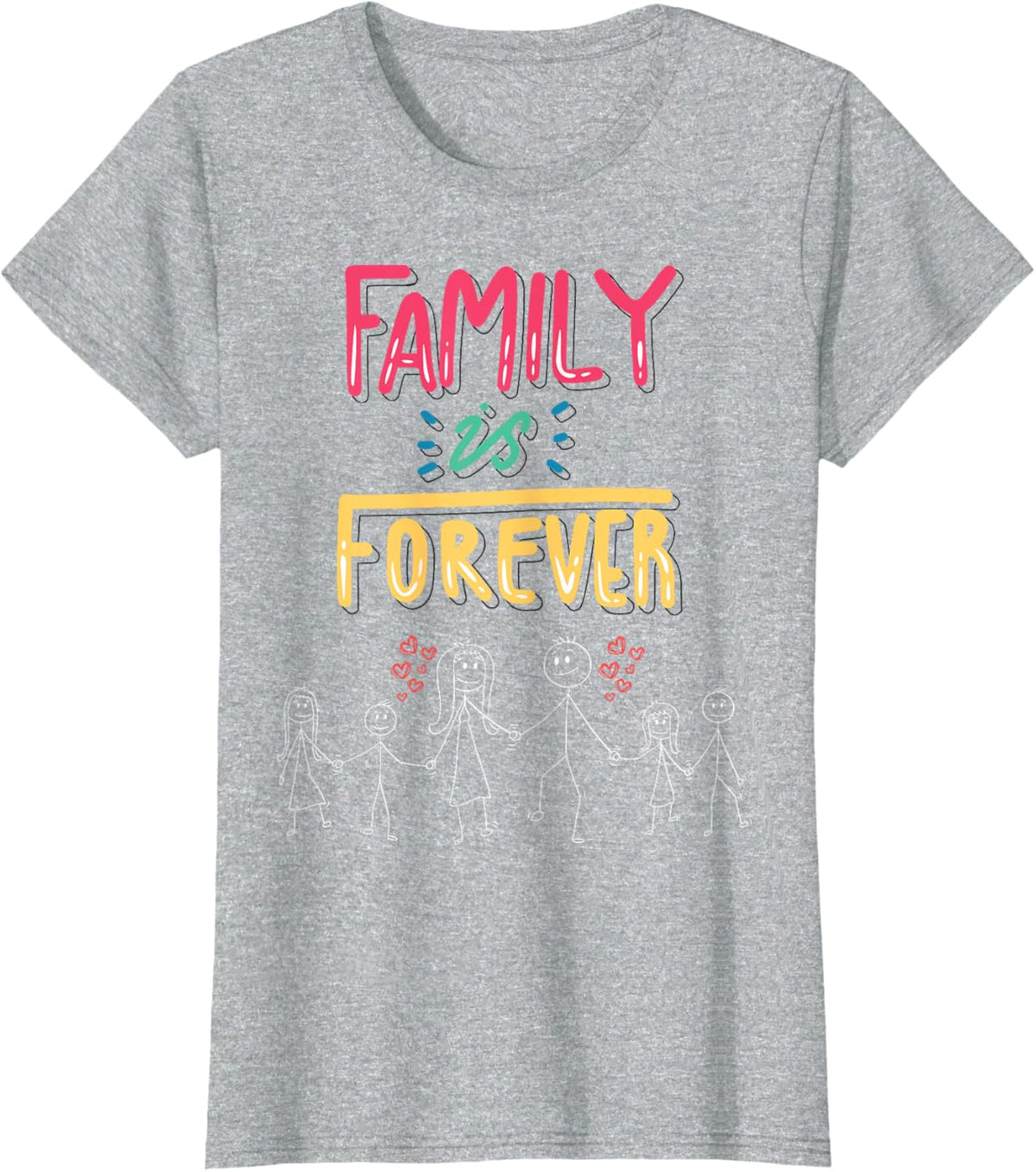 Family Is Forever - Stick Figure Design for Togetherness