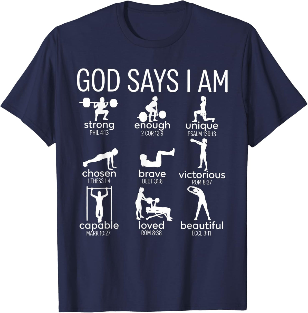 God Says I Am Christian Workout Gym Women Men