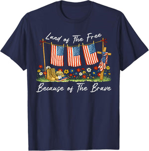 Land of The Free Because of The Brave Memorial Day Veteran