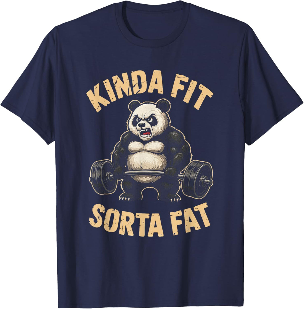 Kinda Fit Sorta Fat Funny Gym Panda Weightlifting Workout
