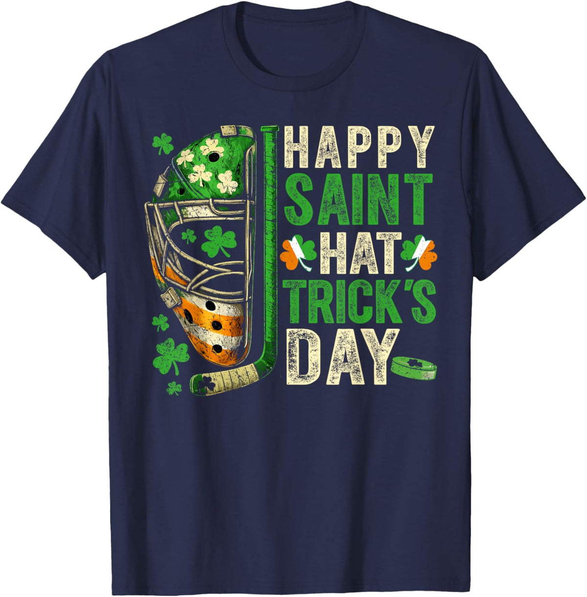 St Patricks Day Happy Saint Hat Trick Ice Hockey Player