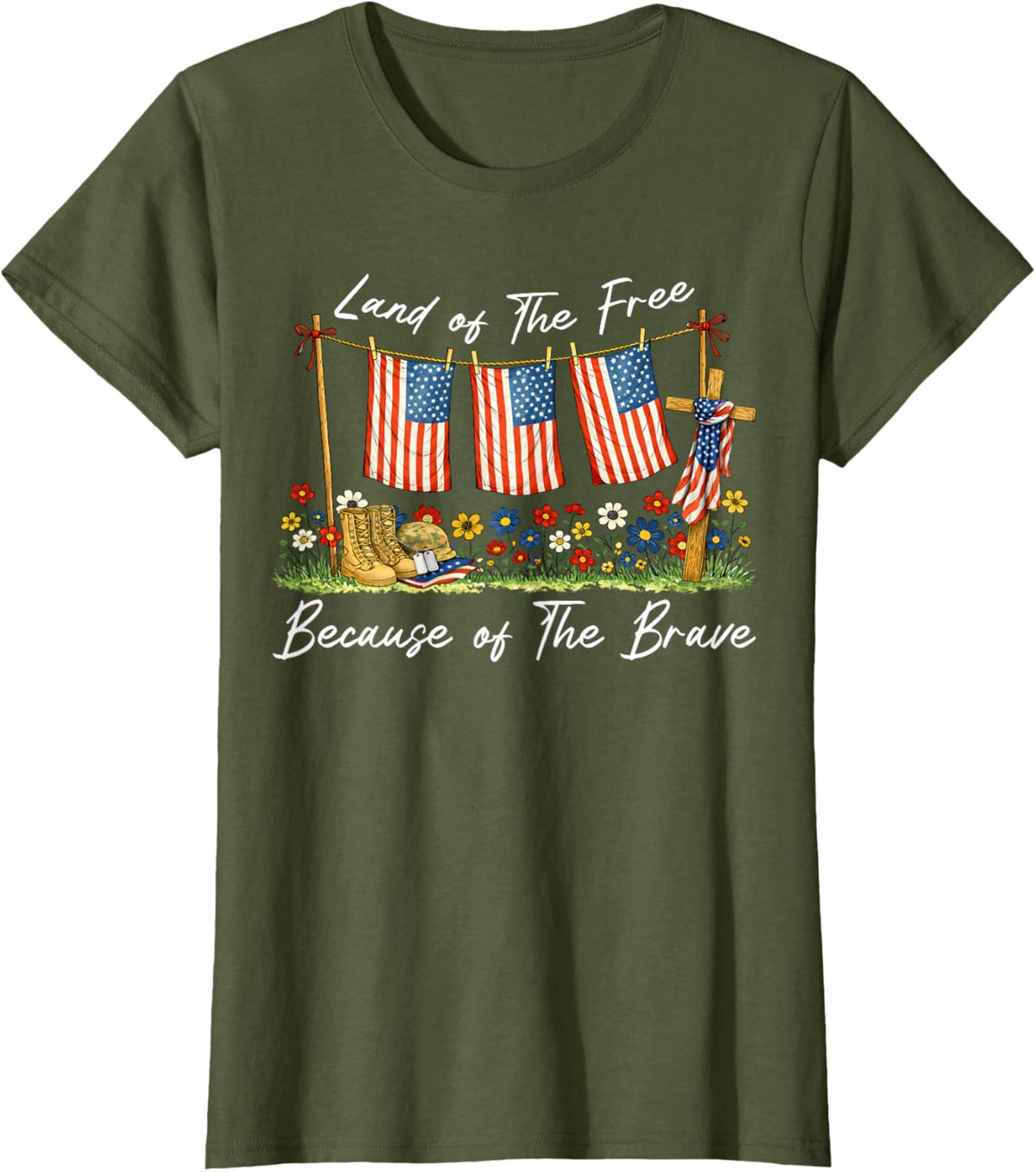 Land of The Free Because of The Brave Memorial Day Veteran