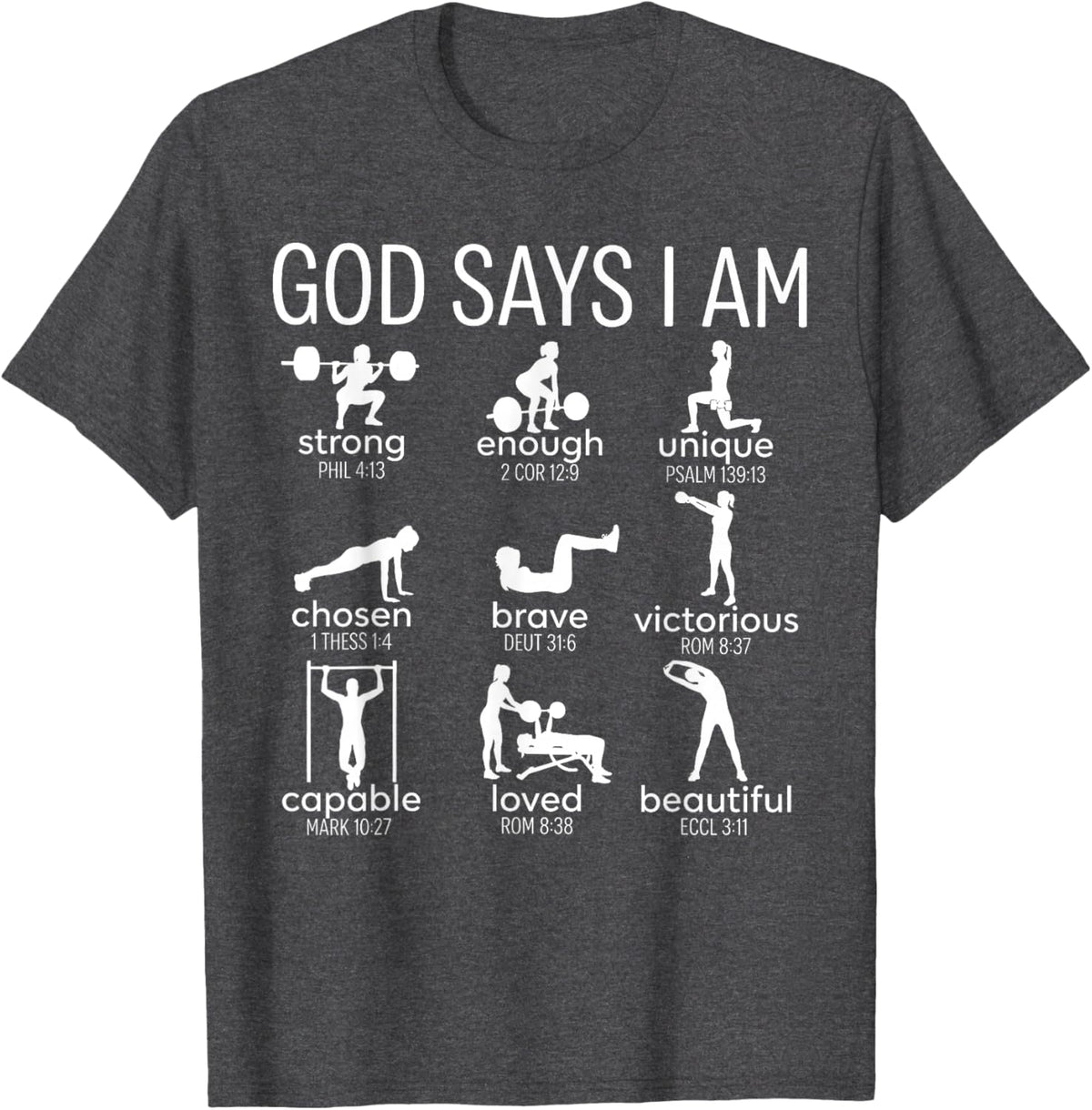 God Says I Am Christian Workout Gym Women Men