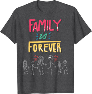 Family Is Forever - Stick Figure Design for Togetherness
