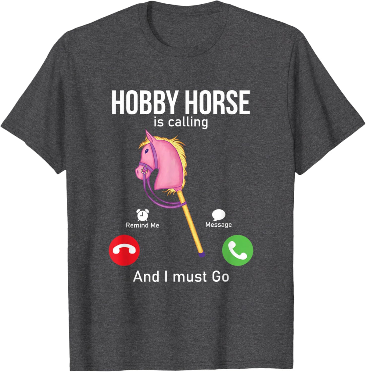 Funny Hobby Horsing Gifts For Hobby Horse Riders Unisex-Adult Black Cotton Blend T-Shirt Small Classic Fit Short Sleeve