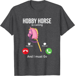 Funny Hobby Horsing Gifts For Hobby Horse Riders Unisex-Adult Black Cotton Blend T-Shirt Small Classic Fit Short Sleeve