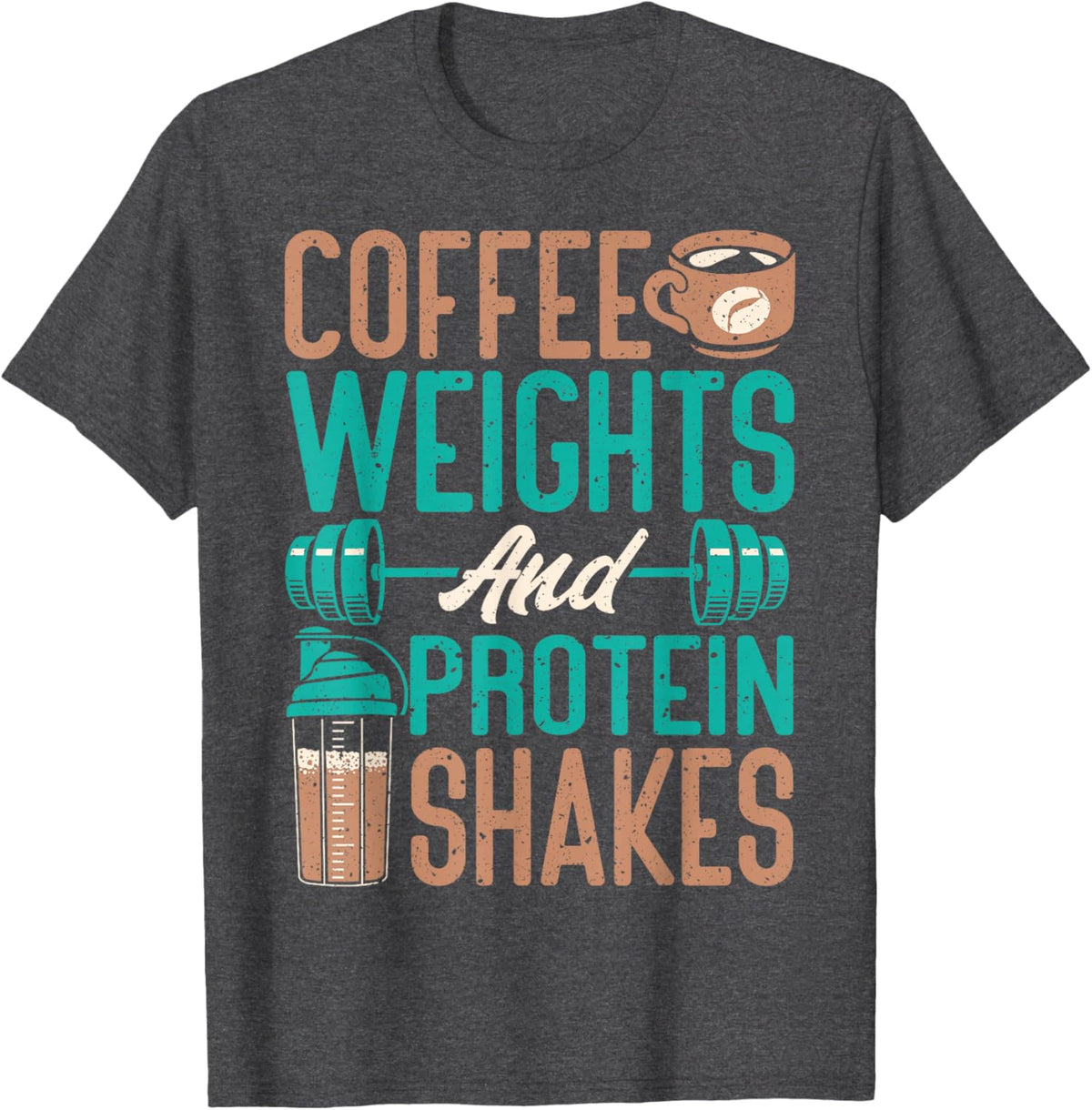 Coffee Weights and Protein Shakes Weightlifting Workout