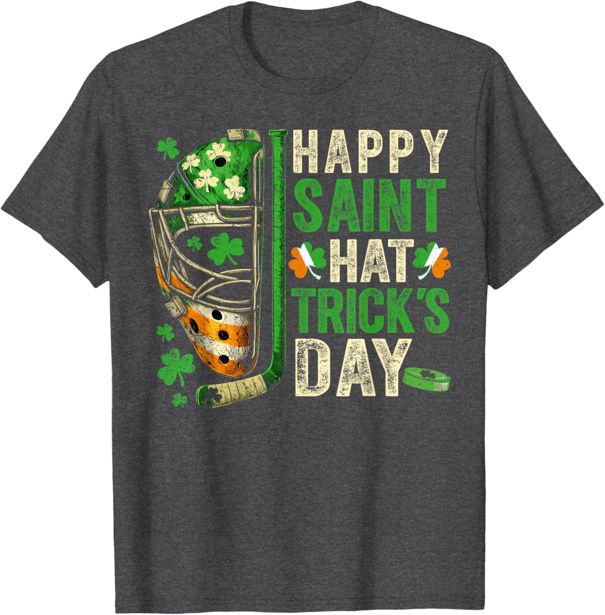 St Patricks Day Happy Saint Hat Trick Ice Hockey Player