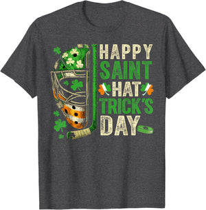 St Patricks Day Happy Saint Hat Trick Ice Hockey Player