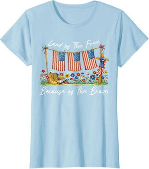 Land of The Free Because of The Brave Memorial Day Veteran