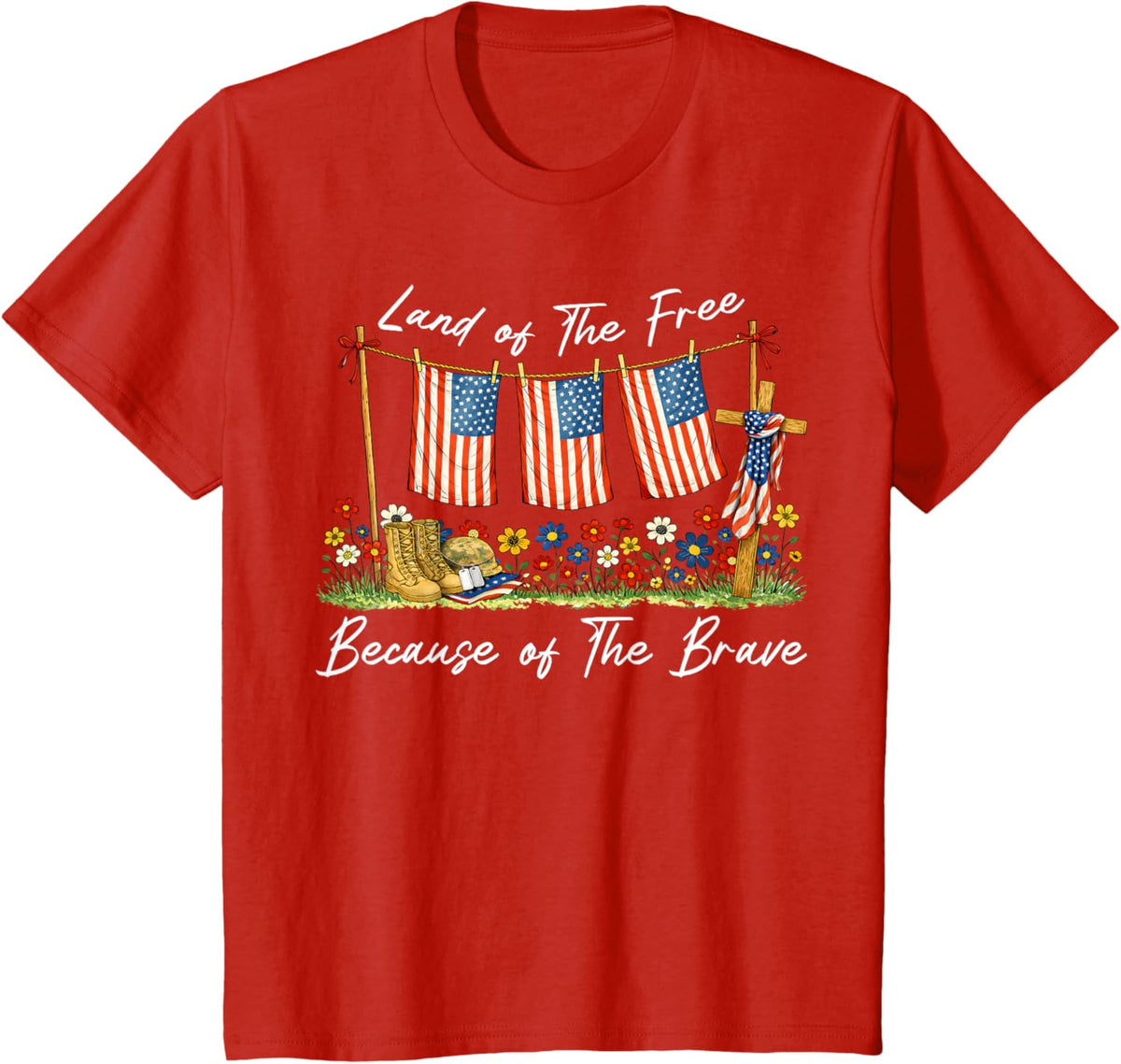 Land of The Free Because of The Brave Memorial Day Veteran