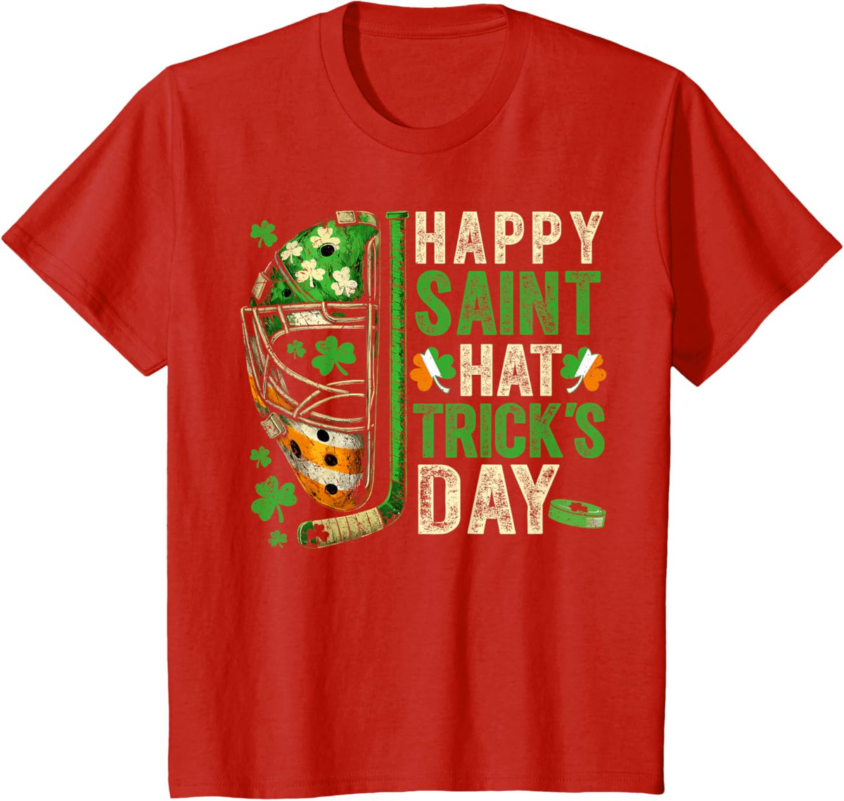 St Patricks Day Happy Saint Hat Trick Ice Hockey Player
