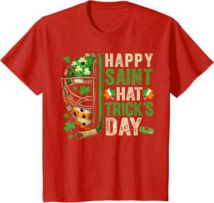 St Patricks Day Happy Saint Hat Trick Ice Hockey Player