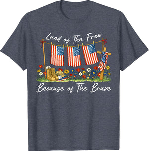 Land of The Free Because of The Brave Memorial Day Veteran
