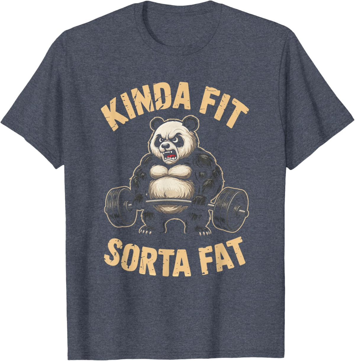 Kinda Fit Sorta Fat Funny Gym Panda Weightlifting Workout