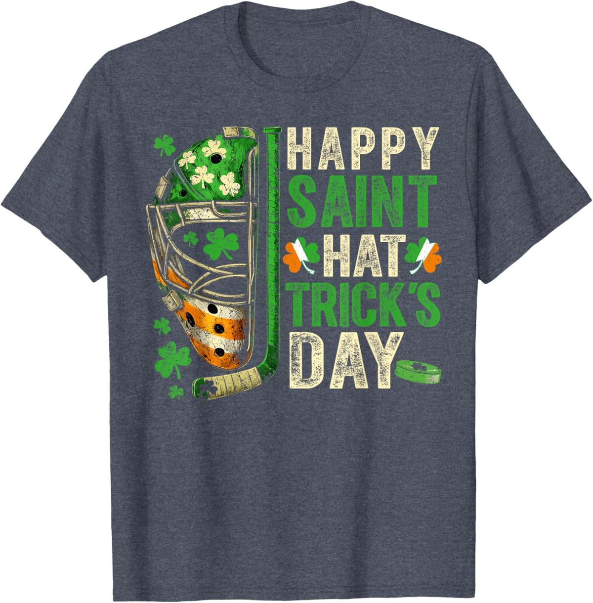 St Patricks Day Happy Saint Hat Trick Ice Hockey Player