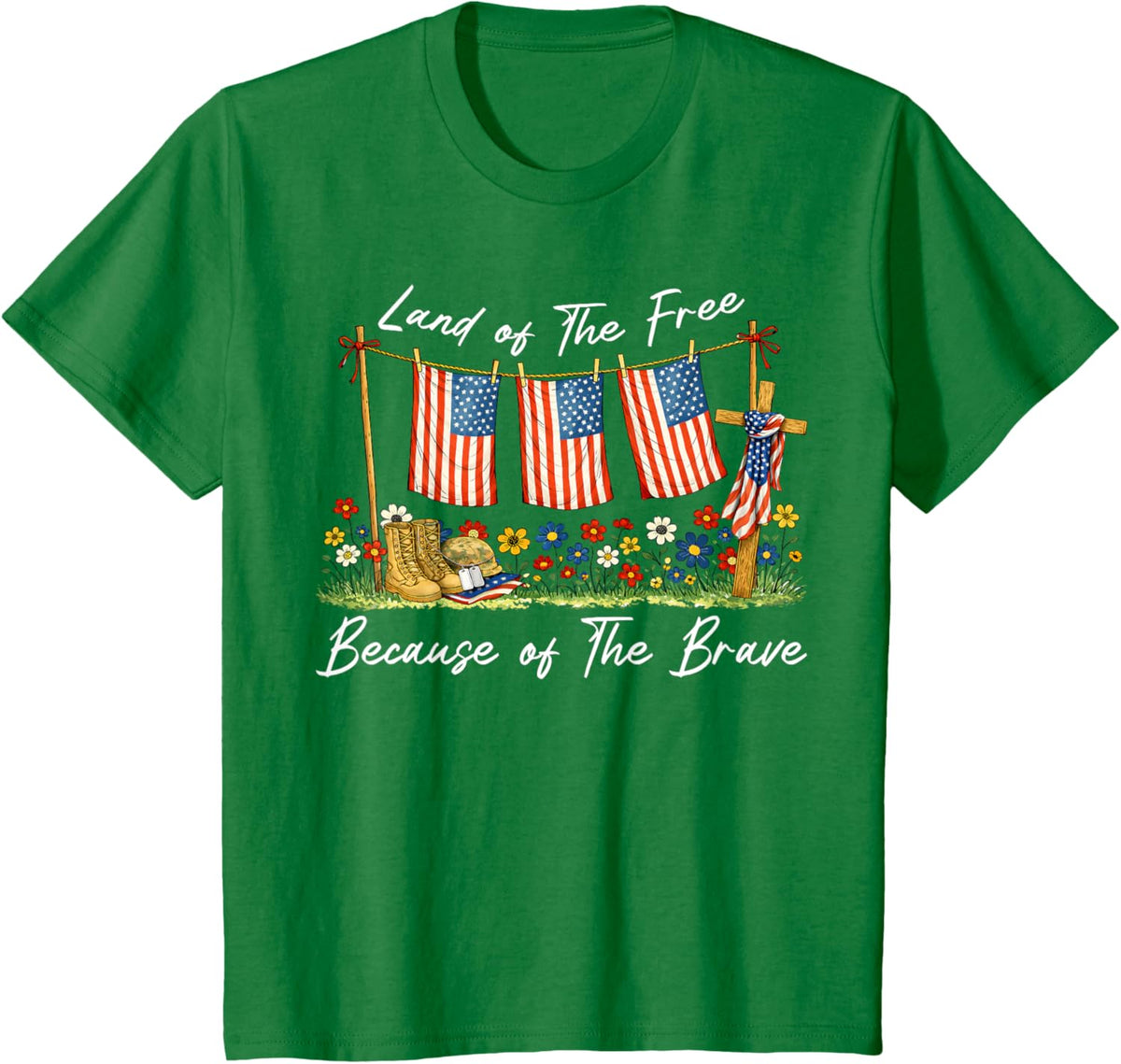 Land of The Free Because of The Brave Memorial Day Veteran